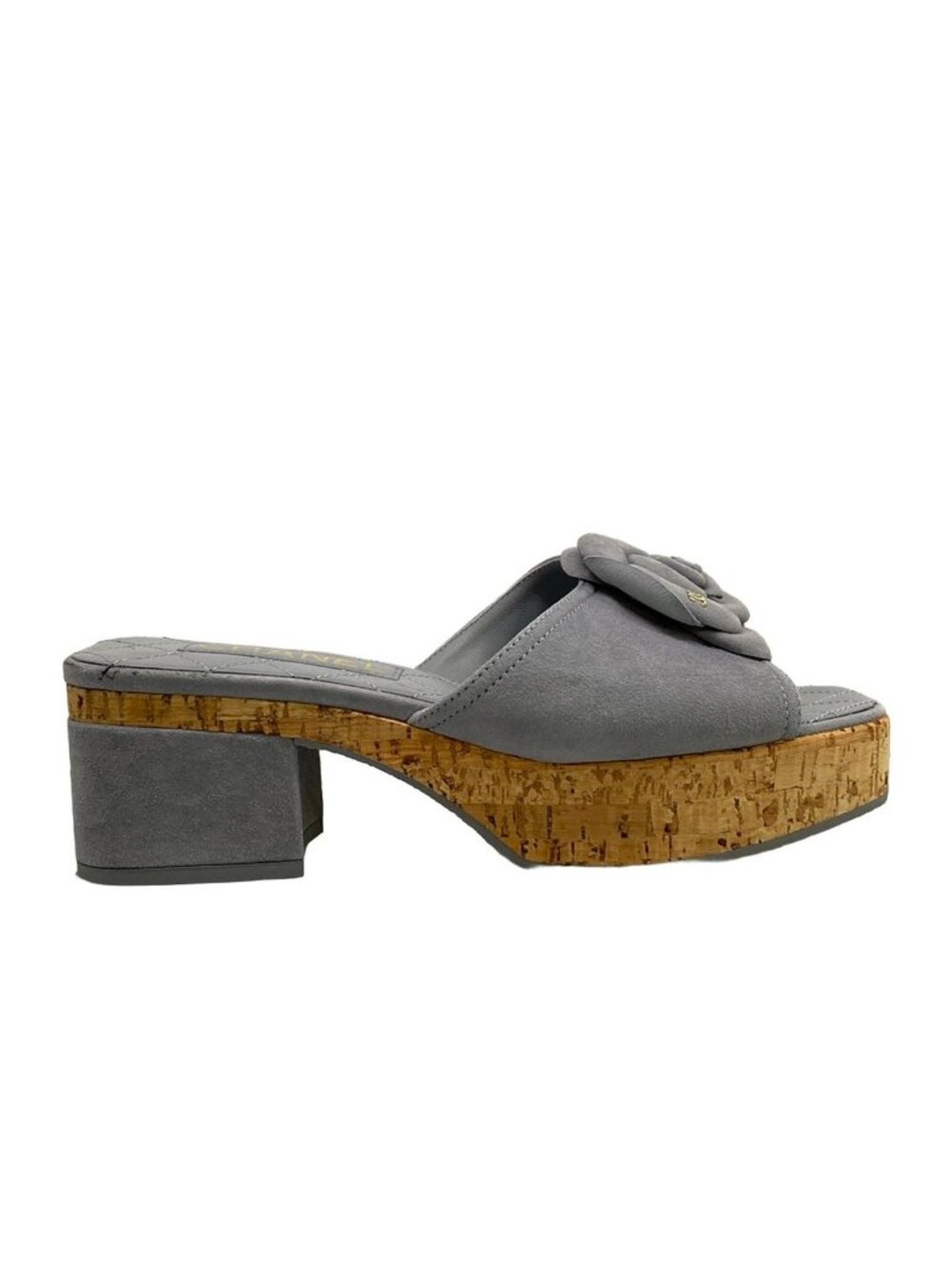 Chanel Sandals Light Gray Camellia - Picture 4 of 12
